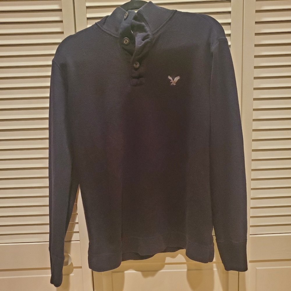 American Eagle Button Mock Sweater